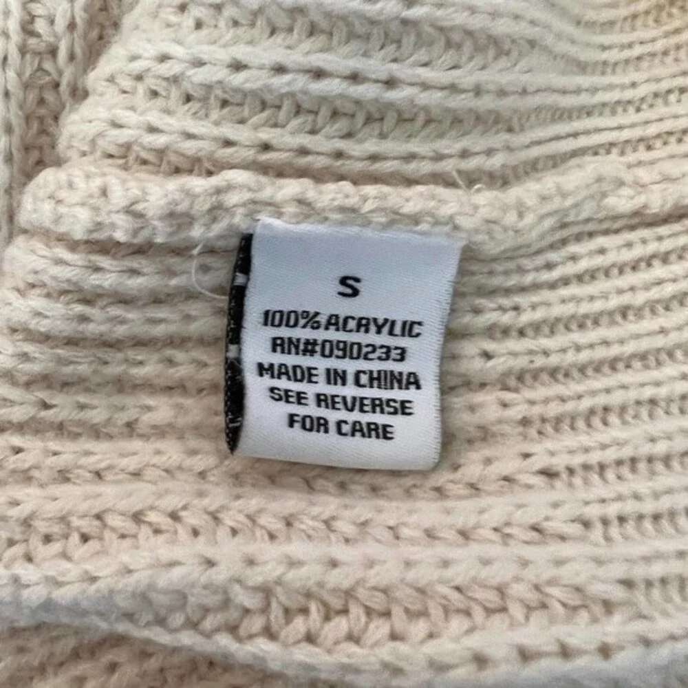 Kendall & Kylie cream sweater women crop knit long sleeve sweater size S - Picture 12 of 12